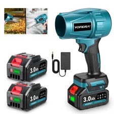 Turbo Blower Handheld Cordless Air Blower Electric Mini Leaf Blower w/2 Battery