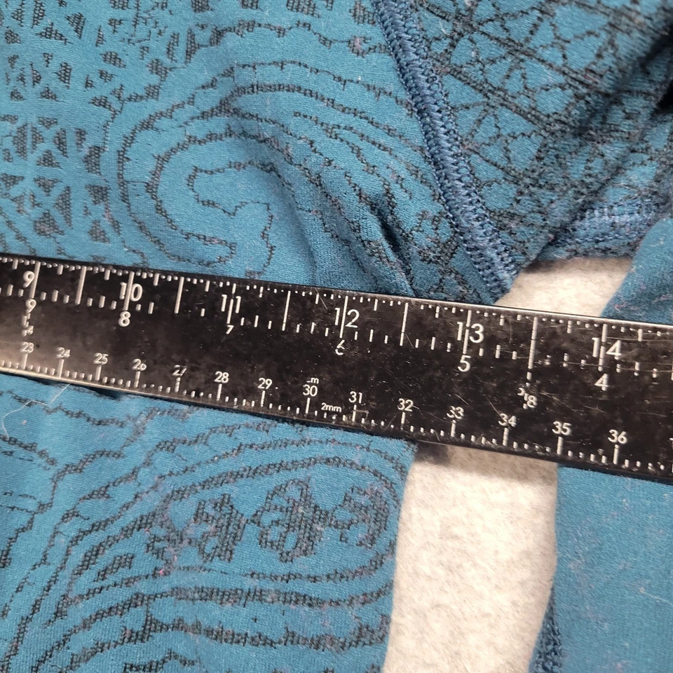 Top para mujer Athleta tejido azul ombre torcido 1/4 cremallera agujeros para los pulgares ropa deportiva talla M Foto 3 de 4