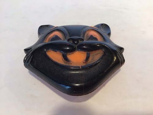 Vintage Halloween Black Cat Plastic Novelty Clicker “Fun World” Noisemaker