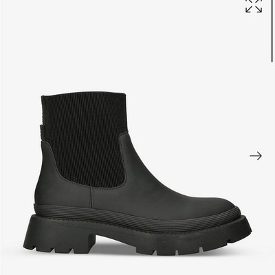 NWT Carvela by Kurt Geiger Comfort Womens Black Chunky Rubber Ankle Boots Sz 40