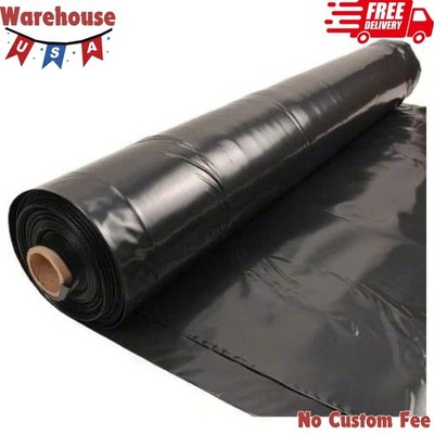 4 Mil Black Plastic Sheeting (6 FT X 100 FT) - Roll of Heavy Duty Thick Plastic