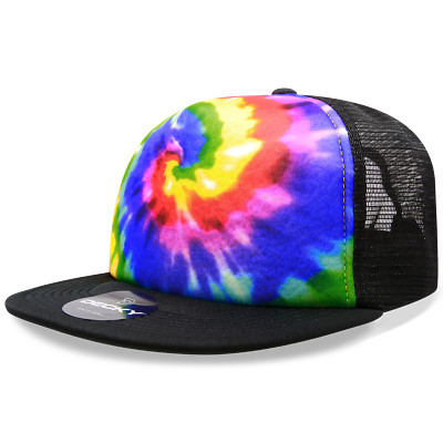 Decky Unisex 5 Panel High Profile Structured Tie Dye Trucker Cap - 1079