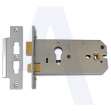 Union L2049 Horizontal Euro Cylinder(Yale Style) Sashcase 152mm Satin Chrome