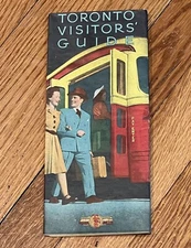 1940’s TTC TORONTO VISITORS GUIDE TRANSPORTATION COMMISSION MAP COLOR FOLDOUT