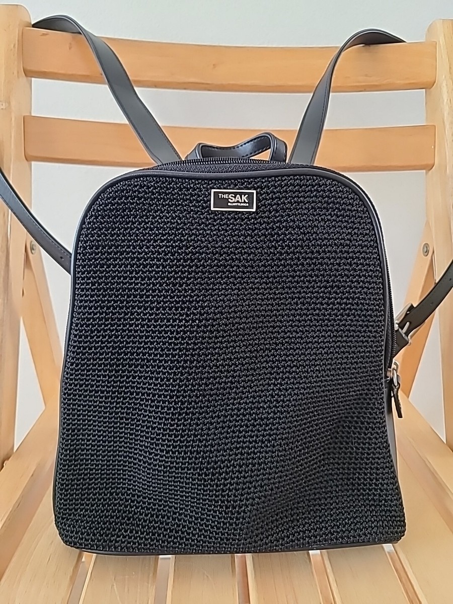 The Sak Black Elliott Lucca Hand Crocheted Backpack Zip  display picture 1