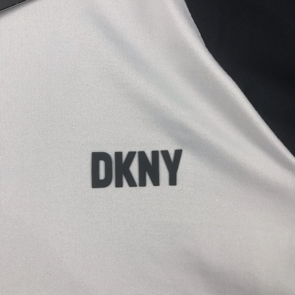 Camisa deportiva DKNY para hombre pequeña blanca 1/4 cremallera mangas largas ropa deportiva ligera nueva con etiquetas Foto 3 de 4