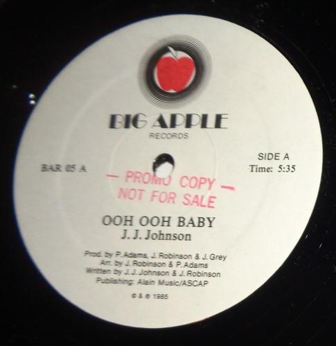 J.J. Johnson – Ooh Ooh Baby - Vinyl, 12", 33 ⅓ RPM - 1985 Promo copy - Imagen 3 de 5