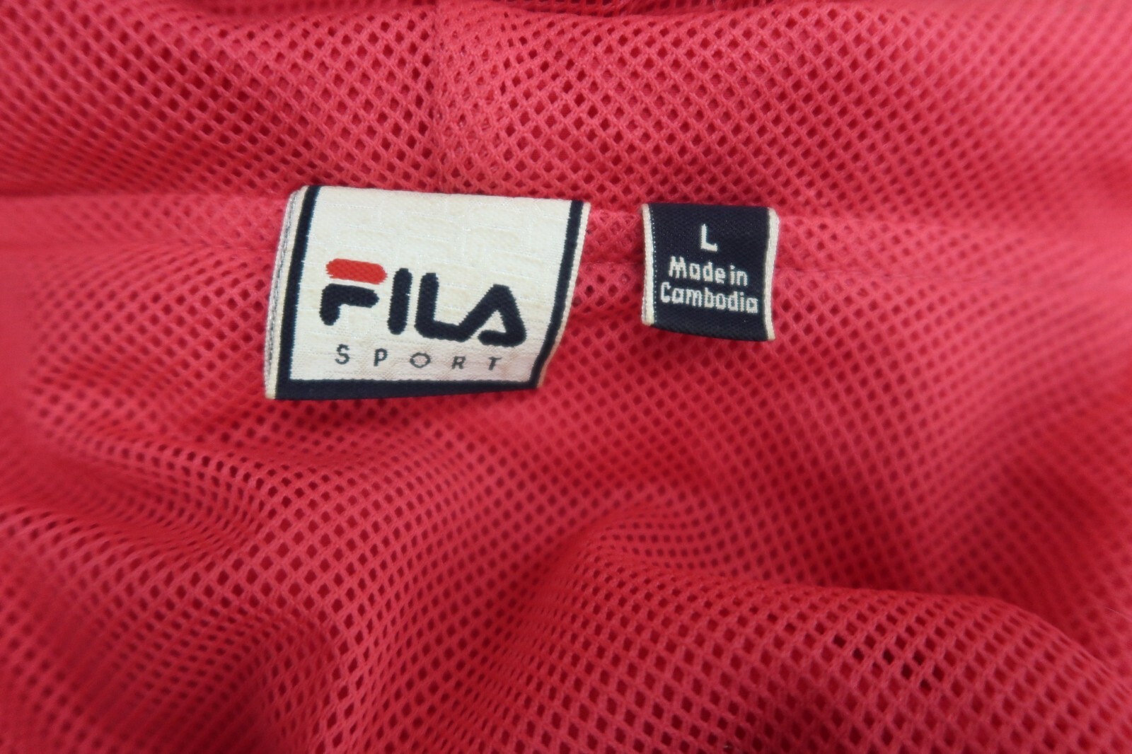 Giacca a vento FILA Sport donna rosa L con cappuccio zip leggera Activewear