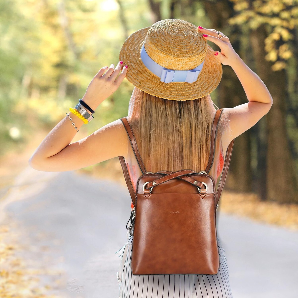 brown leather mini backpack Parker Clay Ella Leather Mini Backpack