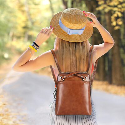 banuce leather backpack Italian Full Grains Convertible Purse for Women Banuce Full Grain Italian Leather