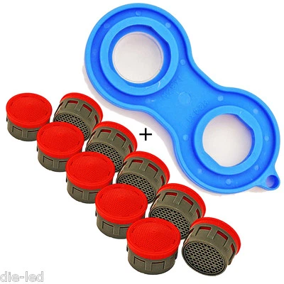 10er NEOPEREL Spar - Einsatz + Schlüssel für Perlator Strahlregler Luftsprudler