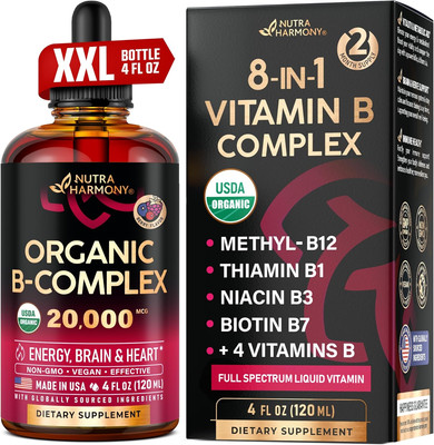 USDA Organic Vitamin B-Complex B5 Pantothenic Acid | B12 Methylcobalamin | B1 Th