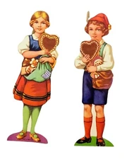 Hansel & Gretel Scrap High Gloss Valentine's Day Mamelok Vintage Die-Cut Paper