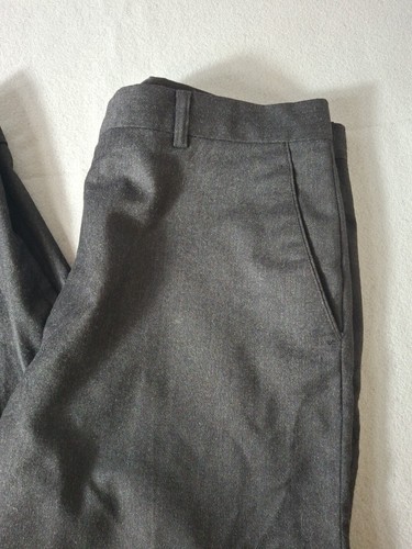 Zignone Dress Pants Size 35/34 Charcoal Wool Cashmere Blend Flat Front Italy - Picture 3 of 9