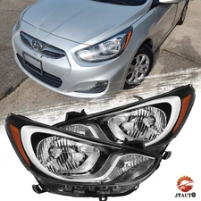 Pair Halogen Headlights Assembly Headlamps For 2012-2014 Hyundai Accent Sedan