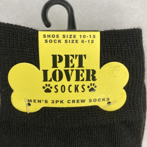 Dog Dad Mens Socks Pet Lovers Gift 2 Pack Crew Black Gray Novelty Shoe 10-13 - Picture 2 of 3