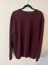 GH BASS  CO MEN'S PULLOVER CREW NECK SWEATER Maroon, XL 