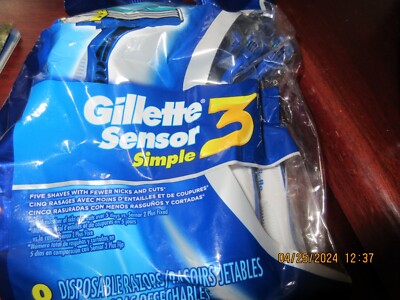 8 Gillette Sensor 3 Simple Disposable Razors Lubrastrip Ultragrip FIxed Head