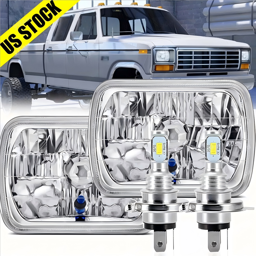 Ford F150 F250 F350 1978-1986 7x6 5x7 LED Headlights Hi-Lo Beam Pair