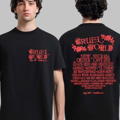 RARE! Cruel World Festival 2025 Lineup In Pasadena CA On May 17 2025 Unisex Tee