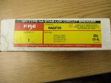 FPE NAGF30 NAGF130 Circuit Breaker 30 Amp 120 Volt 1 Pole GFCI Stab Lok -NEW-B
