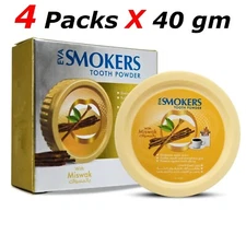 4X EVA SMOKERS CLEANSING TOOTH POWDER TOOTHPASTE WITH MISWAK بالمسوك الطبيعى
