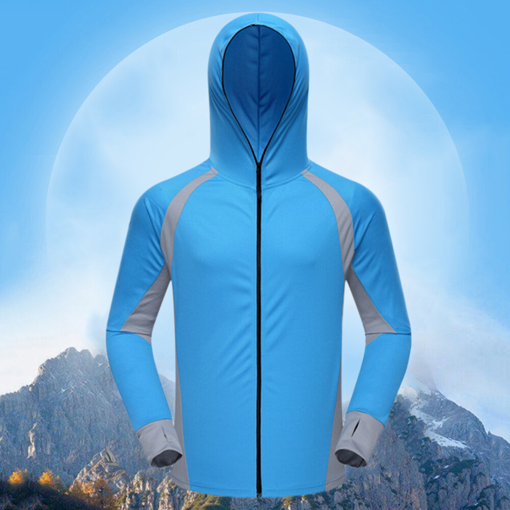 Fisherman Clothes Breathable Sun Hooded Clothes with Zipper for Garden