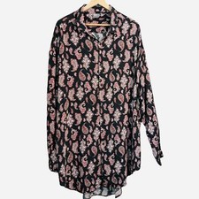 ASOS Women’s Shirt Dress Size 4XL Paisley Print Black Western 22/24