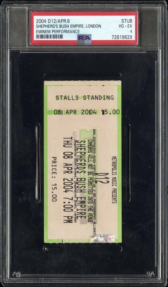 EMINEM & D-12 CONCERT TICKET🎟️4/8/2004 SHEPHERDS BUSH EMPIRE