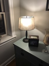 Pottery Barn Skyla Stacked Crystal Lamp Base Shade For Sale