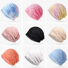 Femmes Dentelle Bonnet Plissé Soleil Chapeau Tête Enveloppant pour Cancer Perte