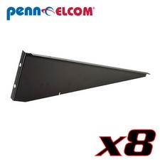8 Pack PennElcom R1195K Rack Mount Shelf Support Black Powder Coated Steel