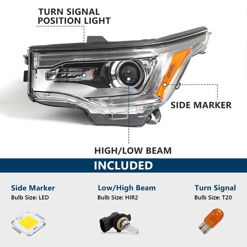 Pair For GMC Acadia SL 2017-2019 Halogen w/o DRL Projector Headlights Lamp LH RH