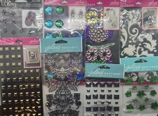 Rhinestones, Gems, Bling Theme - Scrapbook Stickers - Mixed Brand