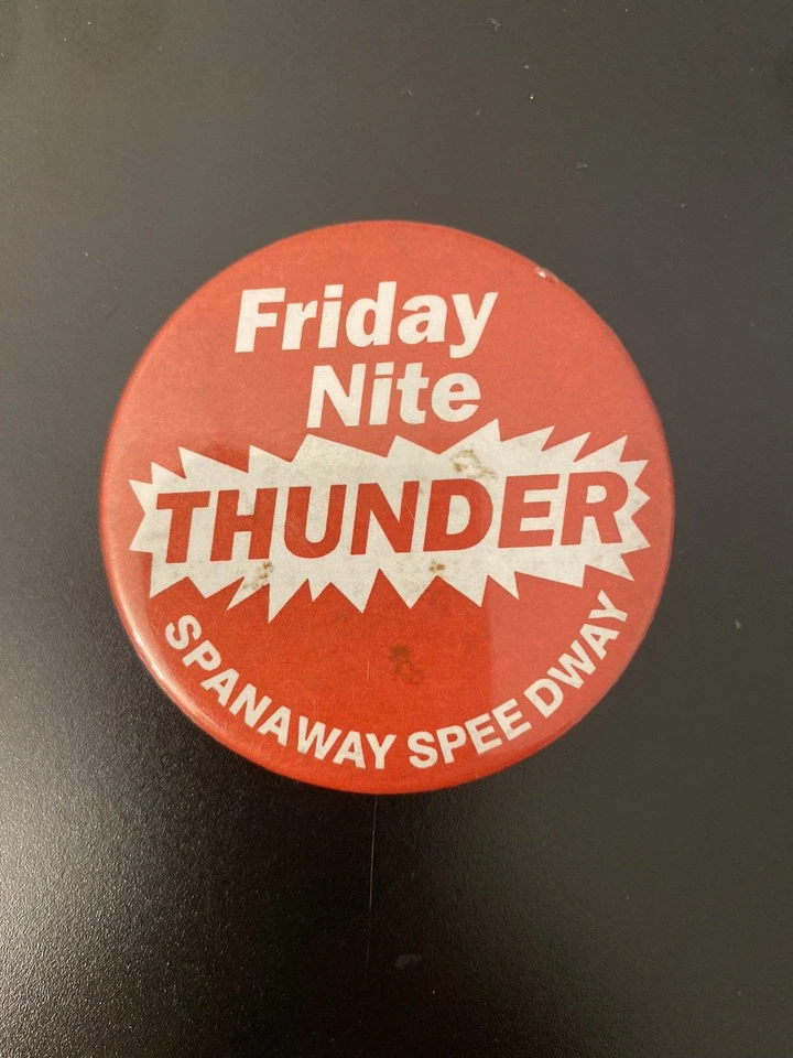Винтажный редкий бутон 1970-х Spanaway Speedway Friday Nite 2 дюйма - Изображение 3 из 3