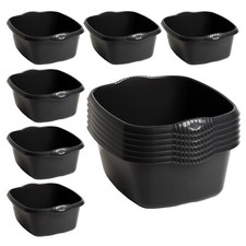 [Pack of 12] 39cm Rectangular Large Plastic Washing Up Bowl Sink Kitchen Home UK