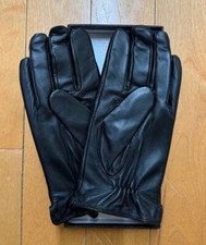 LEATHER GLOVES MEN BLACK SHEEPSKIN SOFT WOOL BLEND LINING US LARGE / CHINA 2XL