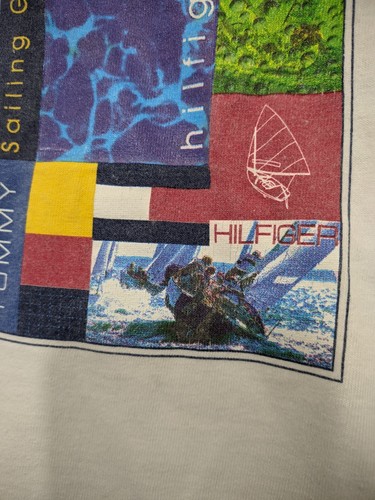Tommy Hilfiger Shirt Boys 4 WHT Short Sleeve Graphic Block Tee Crew 90s USA VTG - Picture 6 of 13