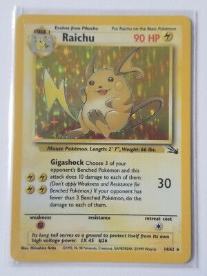 Raichu 英語版 14/62 Ultra Rare! Holographic Raichu 14/62 Pokemon Card | eBay