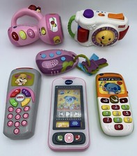 Mixed Lot Of 6 Lights Sounds Toys Camera Phone Remote Flashlight Keys Pink