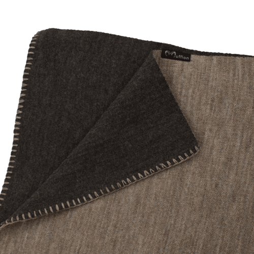 Mufflon Decke Mu-Sydney warme, zweifarbige Wolldecke aus Merinowollec 140x200cm - Bild 4 von 5