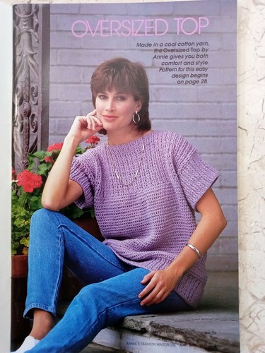 Annie's Attic Fashion Wardrobe Knit Crochet Patterns VTG 1988 Oversize 80s style - Picture 5 of 10