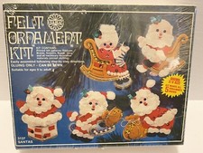 Vintage Holiday Felt Ornament Kit Santas