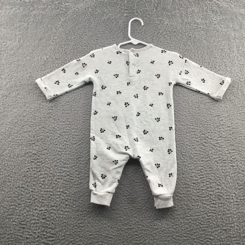 Miles the Label Winterberry Print Stretch Organic Cotton Fleece Romper Light Hea - Picture 2 of 4
