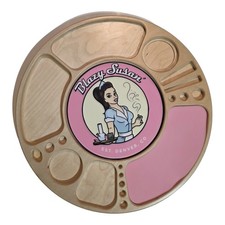 Blazy Susan Spinning Rolling Tray Birch with Pink Mat and Silicone Logo Pad