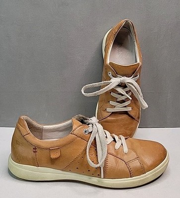 JOSEF SEIBEL Caren Leather Sneakers Tan Lace Up Comfort Sneakers 7 -7.5 / 38 GUC