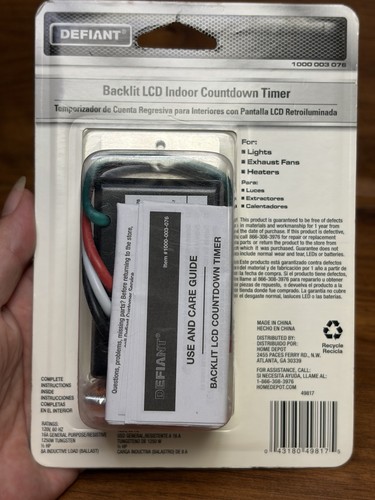 Defiant LED Touch Display Countdown In-Wall Timer 16A 1000 003 076 ...