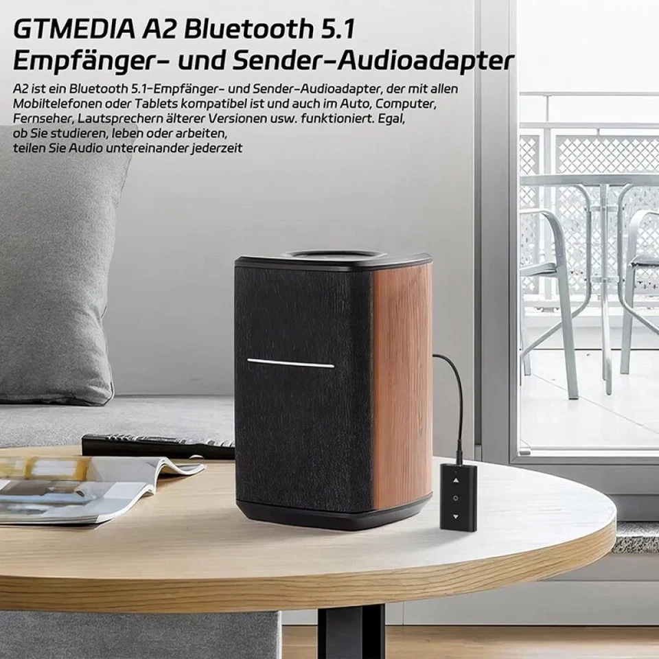 2 in1 Bluetooth 5.1 Transmitter Empfänger Sender Adapter für TV Kopfhörer Audio. - Bild 4 von 4