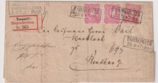 DR R-Brief mit Mischfrankatur Pfennige/Pfennig Nr. 33/41 ab Tarnowitz 1880