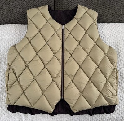 Stussy Python Reversible Diamond Quilted Puffer Vest Burgundy Tan